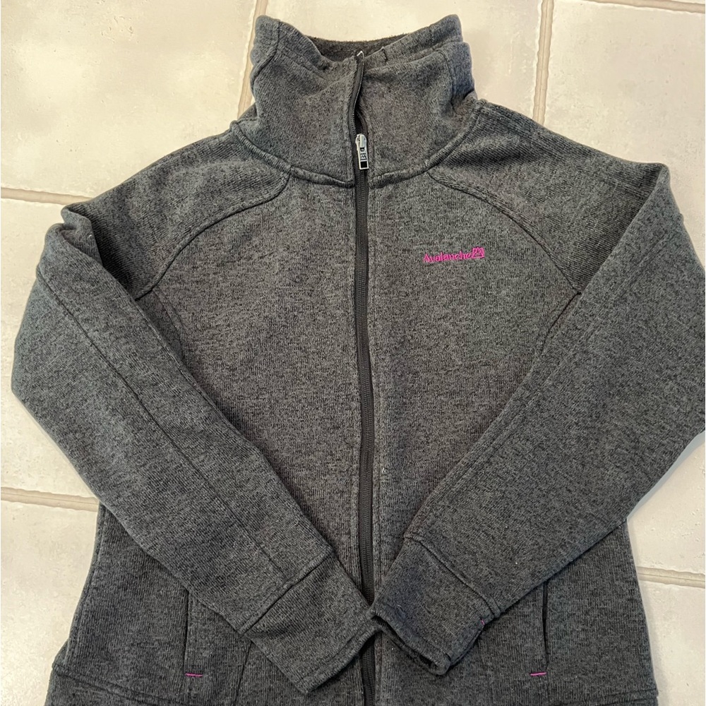 Women’s gray fleece jacket. Size L